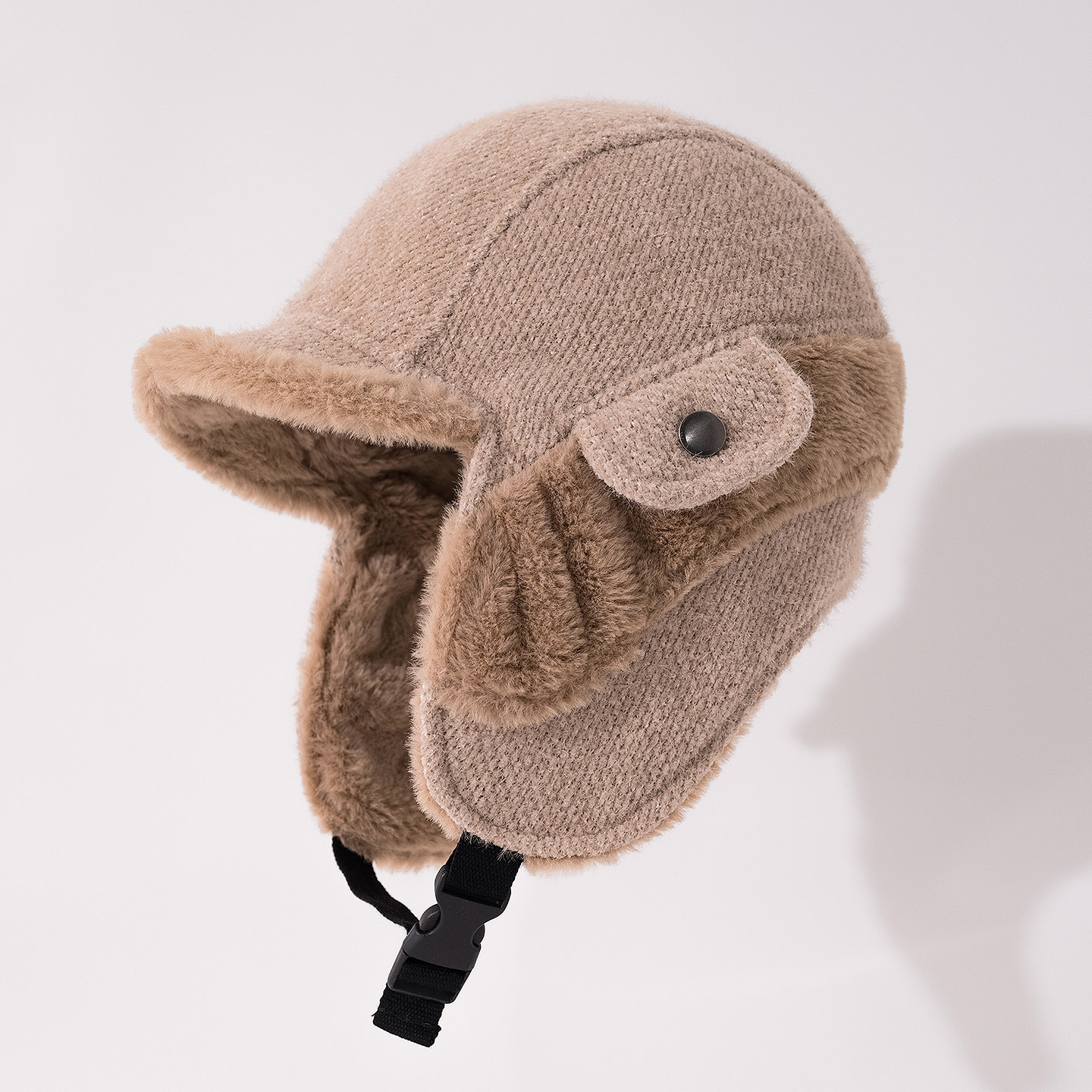 全绒护耳帽女针织雷锋帽加厚鸭舌