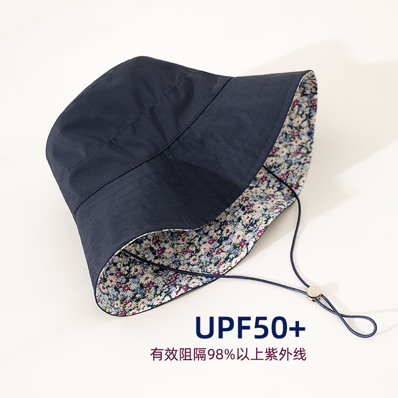 uv双面可戴渔夫帽女日常盆帽帽子