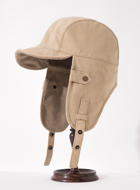 2025新款秋冬薄款雷锋帽女鸭舌护耳帽男骑车防风保暖防寒帽子工装