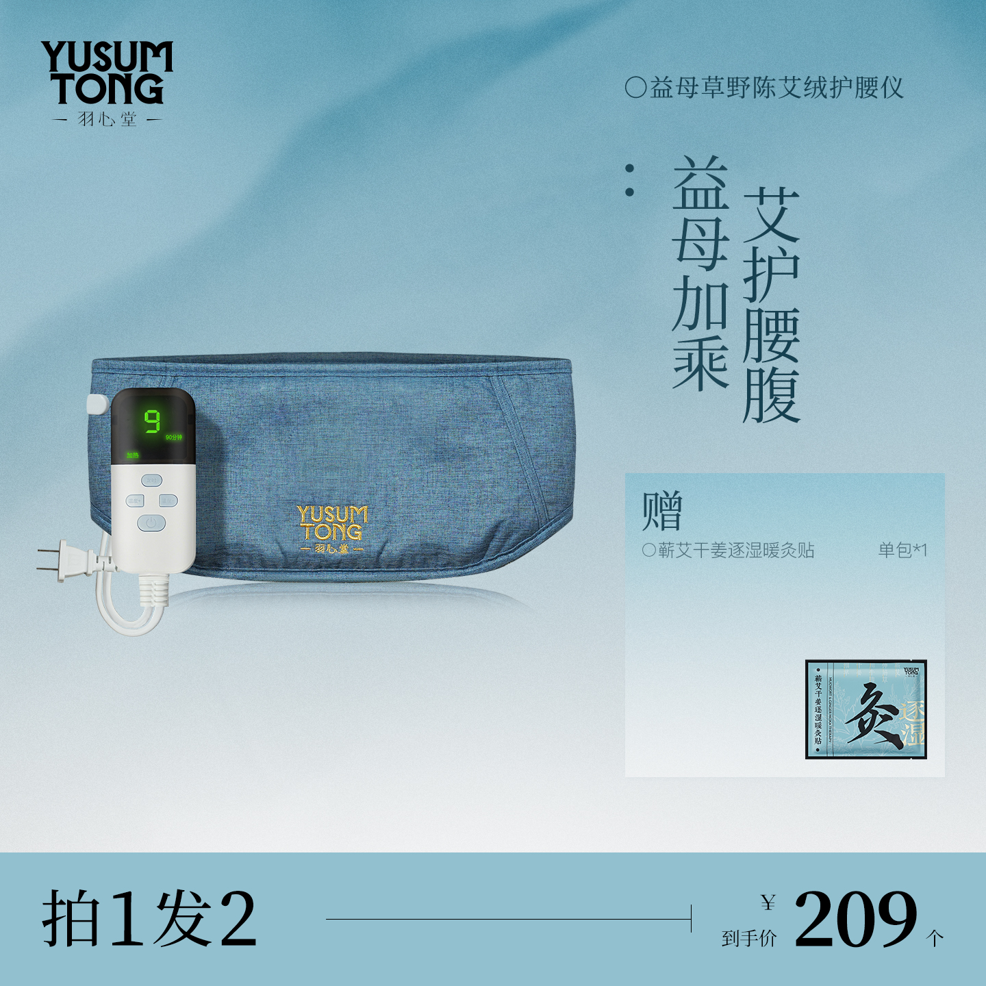 羽心堂艾绒护腰带艾灸宝家用坐垫保暖御寒垫护腰仪