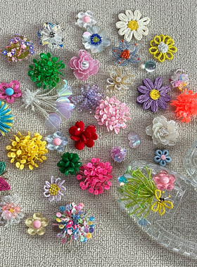 韩国新款鞋花果冻鞋配饰洞洞鞋水晶鞋装饰亮片珍珠花朵方头凉鞋扣