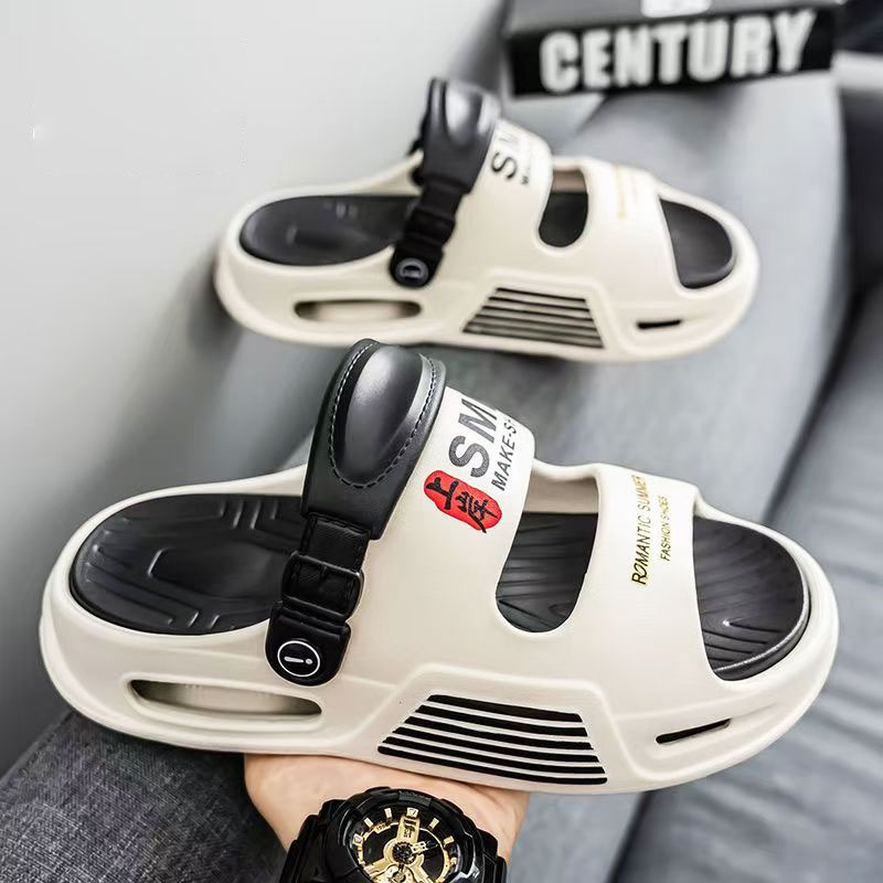 沙滩鞋男夏季新款外穿踩屎感软底防滑运动凉鞋海边休闲男士拖凉鞋