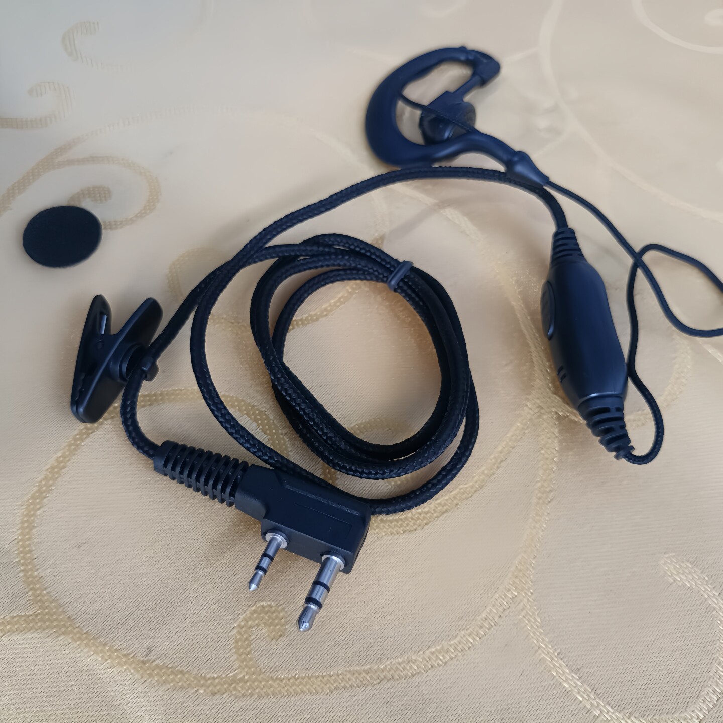 2025新款通用旋转按键式对讲机耳机耳塞线编织耳挂耳麦A15型包邮