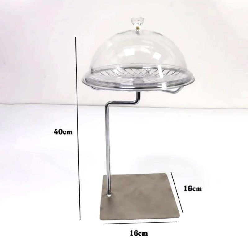 超市水果店水果盘点心试吃架带盖移动糕点试吃圆盘食品摆放展示架