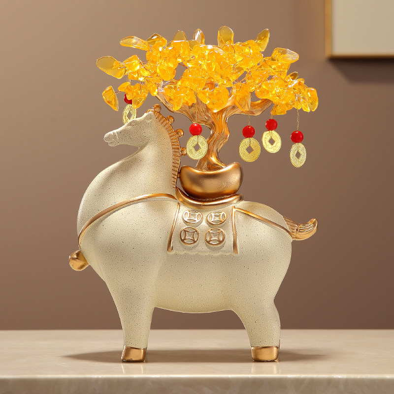 新中式马上有钱发财树招财摆件办公室酒柜电视柜装饰礼品开业礼物,家居饰品,装饰摆件,淘宝优惠券,粉丝福利购,淘宝优惠卷