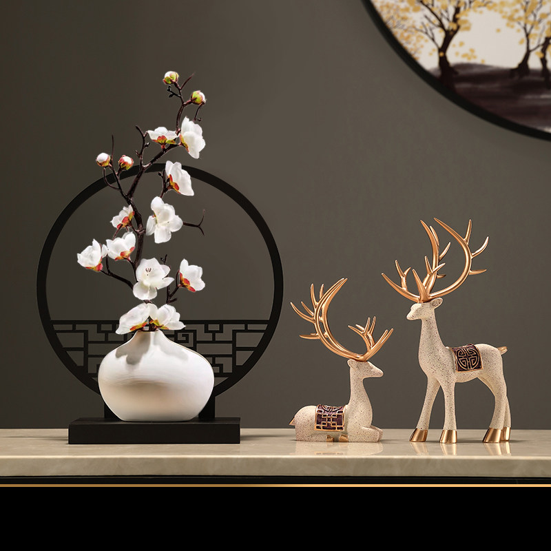 新中式花瓶摆件家居玄关电视柜酒柜乔迁新居礼品屏风装饰,家居饰品,桌面摆件,淘宝优惠券,粉丝福利购,淘宝优惠卷