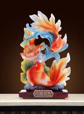 年年有余锦鲤鱼招财摆件客厅家居酒柜乔迁新居办公室装饰如鱼得水