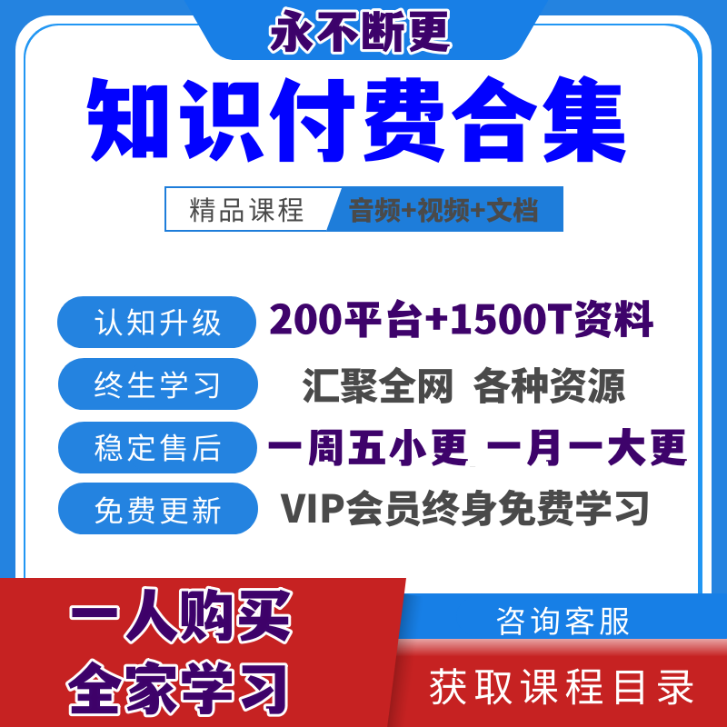 2024知识付费全网课程合集教程大学各大平台职场充电精品永久更新