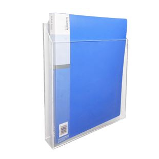 a4亚克力文件夹收纳盒收纳架加大号壁挂式办公免打孔透明挂墙文件资料册收纳架上墙加厚款
