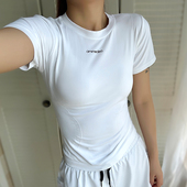 高级感瑜伽服女速干运动上衣短袖 T恤紧身跑步健身普拉提训练服夏