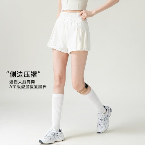 新款宽松运动短裤女高腰防走光透气跑步普拉提瑜伽三分裤薄款夏季
