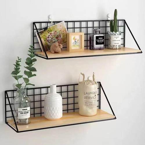 墙上置物架床头宿舍神器挂篮卧室好物墙面隔板免打孔墙面收纳架子