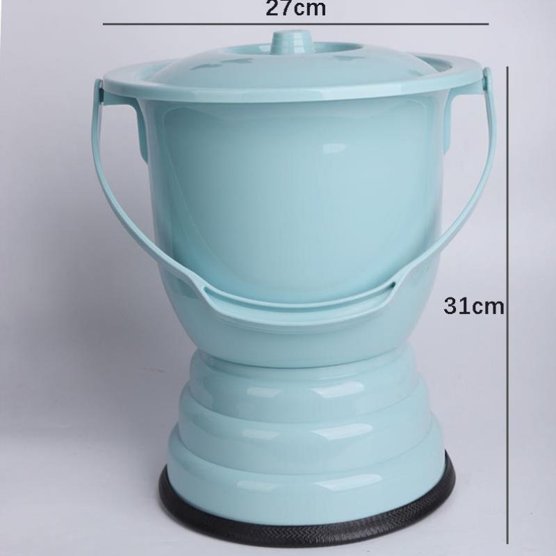 痰盂坐便器女高脚尿桶大人尿盆带盖搪瓷防臭家用起夜老人卧室加厚