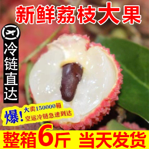 广东茂名白糖罂荔枝当季新鲜孕妇水果荔枝清甜多汁带箱6斤批发包
