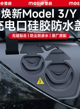适用于焕新版特斯拉Model3Y L充电口防水盖防尘保护罩改装饰配件