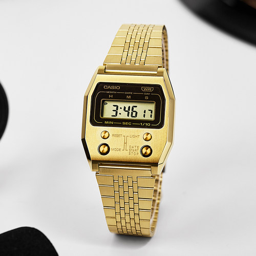 CASIO卡西欧2024新款日韩金色钢带手表女式 A1100G-5