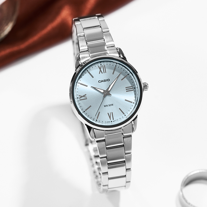 卡西欧手表女生简约商务指针防水手表学生手表LTP-1303DD香港直邮