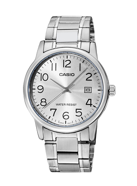 卡西欧手表男指针钢带石英商务男士手表MTP-V002海外直邮