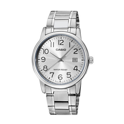 卡西欧手表男指针钢带石英商务男士手表MTP-V002海外直邮