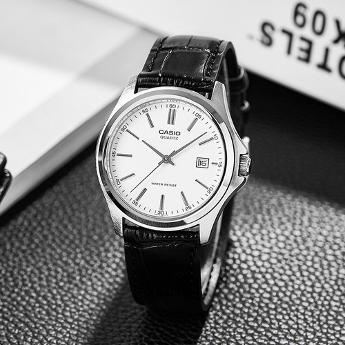 卡西欧男指针钢带日历商务手表