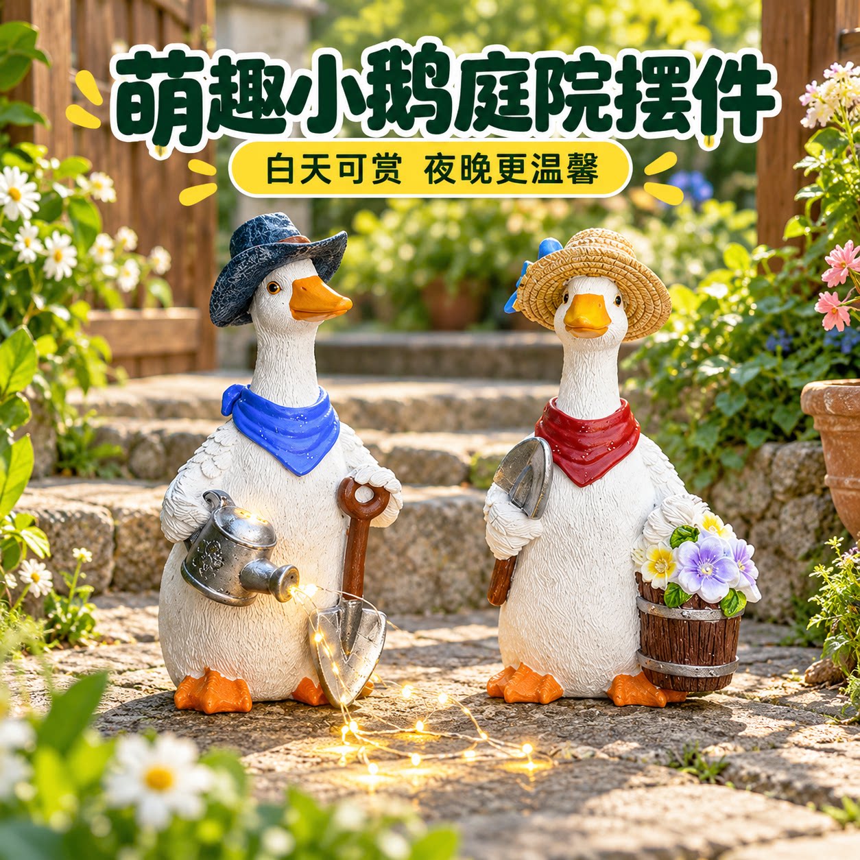 户外鸭子太阳能创意摆件