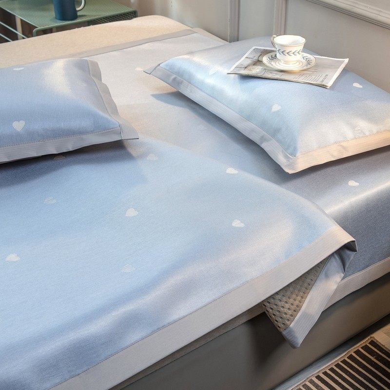 2024夏季冰丝凉席三件套可水洗机洗家用床席夏天可折叠单人冰丝席,床上用品,冰丝席,淘宝优惠券,粉丝福利购,淘宝优惠卷