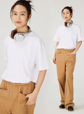 HEARTBECKON 赫贝蔻【Fit】32支纯棉舒适亲肤基础款圆领短袖T恤女