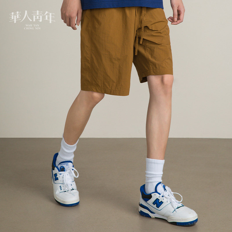 华人青年速干运动短裤男夏季基础款休闲宽松潮牌裤子情侣五分裤