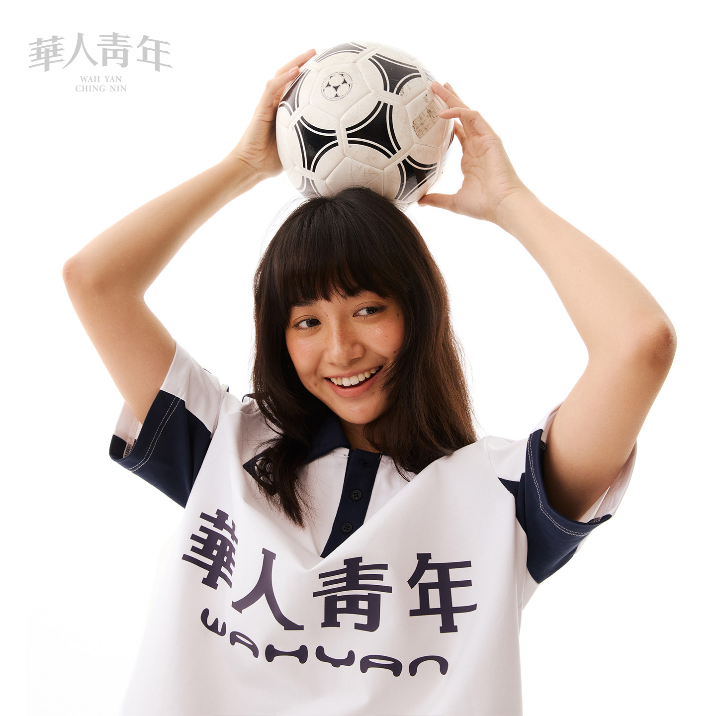 华人青年2026春夏新款印花条纹足球服POLO衫男女休闲运动短袖T恤