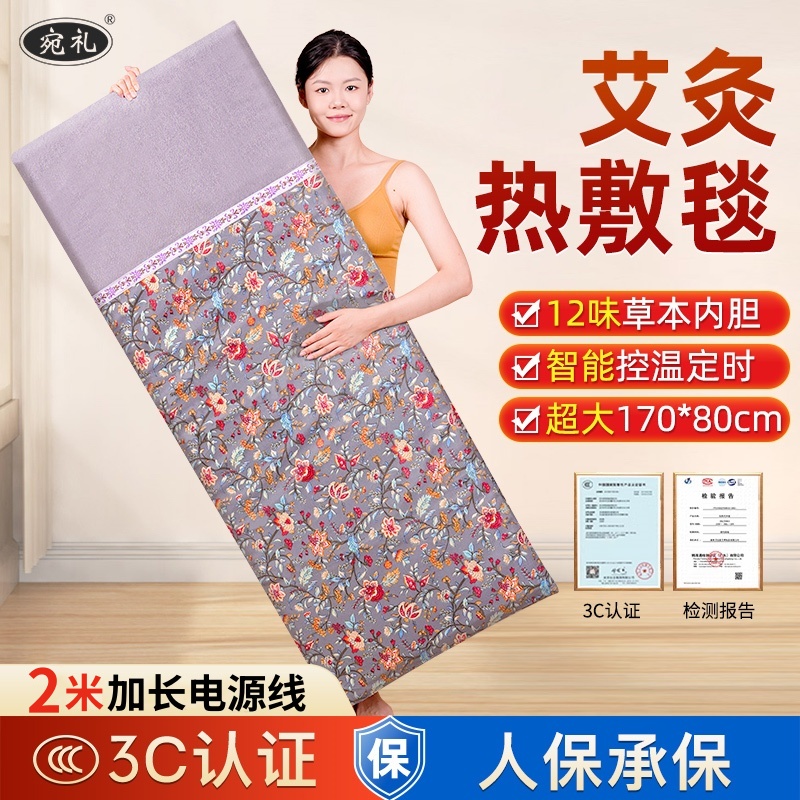 电加热艾灸床垫艾草电褥子全身灸家用艾绒电热毯养生理疗热敷包