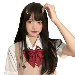 哼唧日常假发女长发lolita全头套黑长直逼真仿真自然韩式中长发