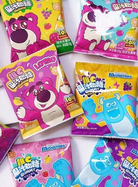 迪士尼LOTSO维C果汁软糖综合水果味25克草莓熊怪兽系列伴手礼喜礼