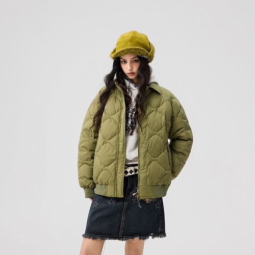 YUXIAN余闲東崛NOLOGO三川一禾阿茶与阿古抗皱风防厚款轻薄羽绒服