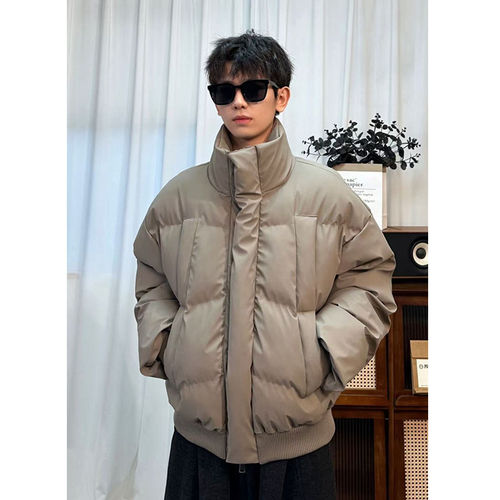 YUXIAN余闲白糖玫瑰bdls无界哥哥就是style短款PU皮棉袄加厚棉衣