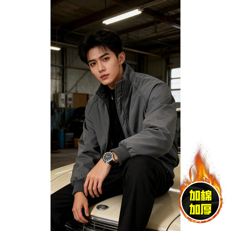 YUXIAN余闲吕小虎旋律风车男装1807美式高街休闲棉衣三防立领夹克