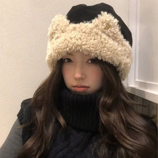 。帽女保暖针织帽冬天帽子女款2026新款线帽超好看冬帽毛线防寒护