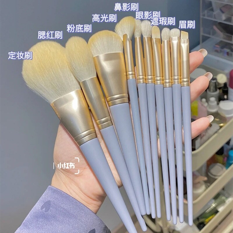 .眼影刷套装眼妆晕染细节卧蚕眼部化妆三件套动物毛小号便携一支图片