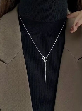 。冬天配毛衣的项链陈都灵同款珍珠项链女高级感毛衣链气质百搭装