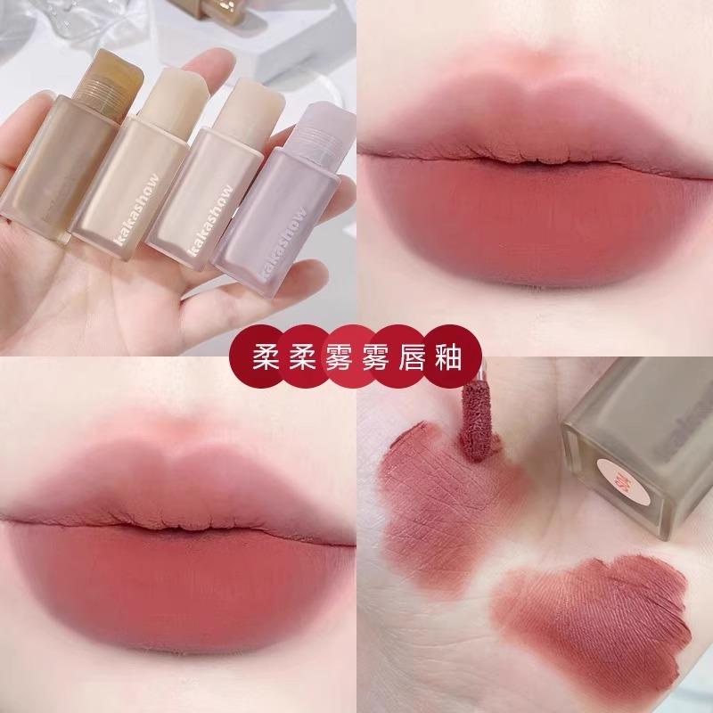 李佳琪不沾杯不掉色肉桂奶茶豆沙胡蘿卜口紅雨衣素顏唇釉顯白防水