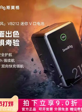 【3C认证】斯莫格VB212黑旋风V口电池补光灯监视器供电户外电源