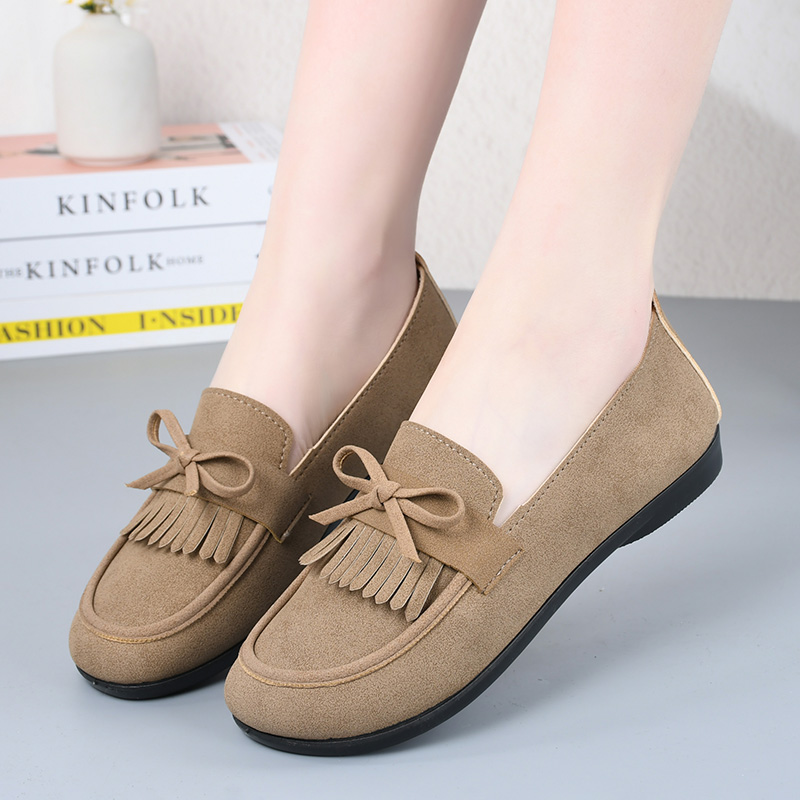 春秋平底单鞋一脚蹬防滑