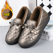 加绒保暖豆豆鞋 2024新款 外穿厚底老北京防水妈妈棉鞋 女冬季 毛毛鞋