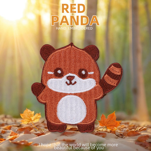 小熊猫刺绣贴书包羽绒服装饰贴