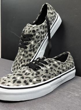 断码处理稀缺高端豹纹帆布鞋VICTOR VANCE灰色豹纹板鞋女滑板鞋