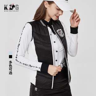 KG韩版新款2023秋冬高尔夫女士轻薄保暖羽绒黑色蓝色马甲保暖背心