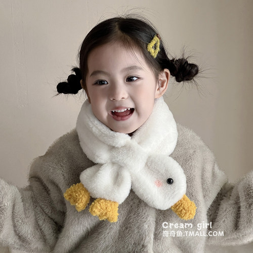 宝宝围巾冬季婴儿可爱毛绒围脖