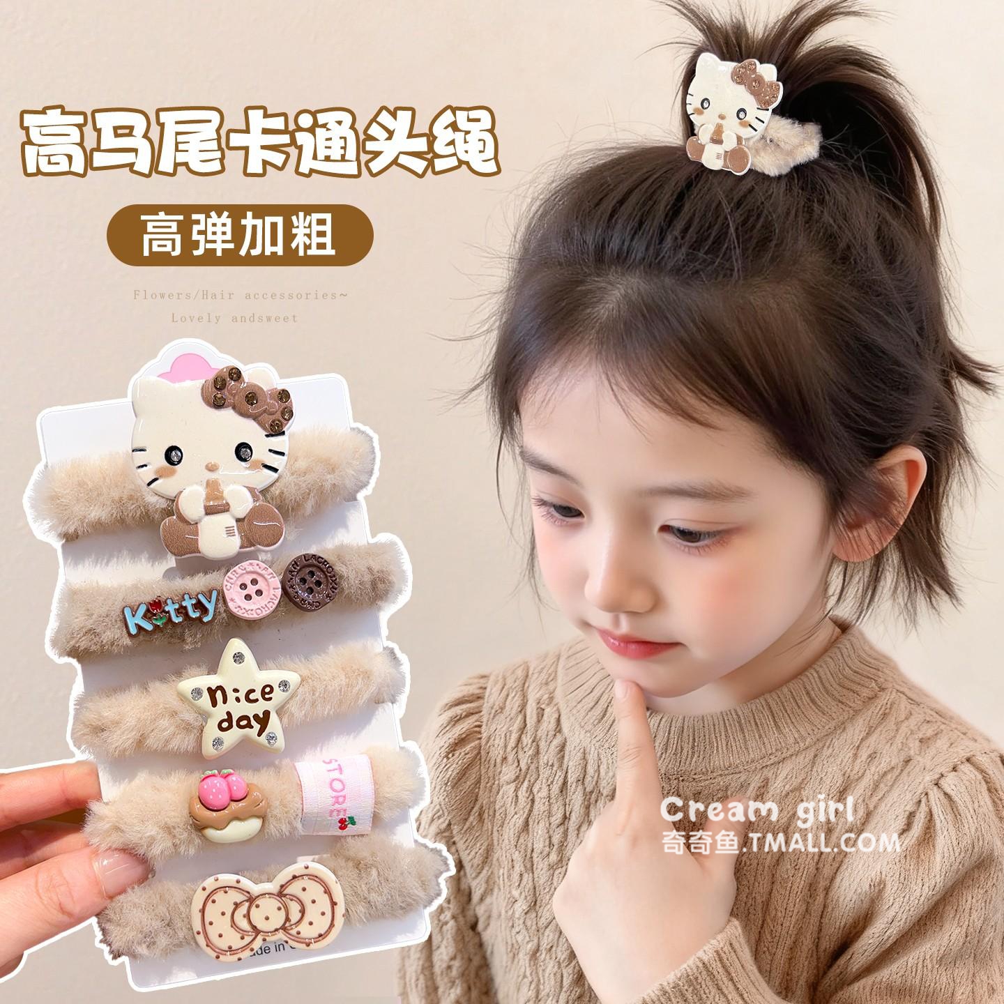 儿童头绳发圈毛绒蝴蝶结头饰