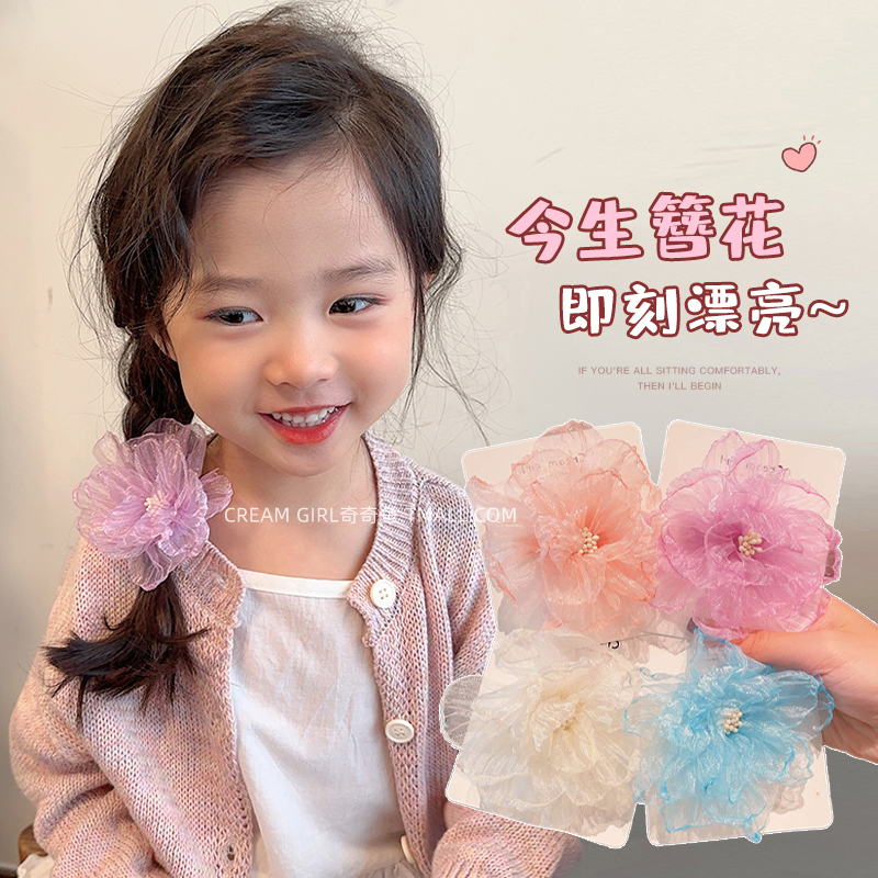 儿童公主超仙大花朵发夹女童
