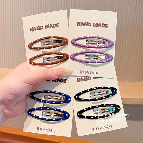 儿童彩色波点发夹可爱发饰bb夹子