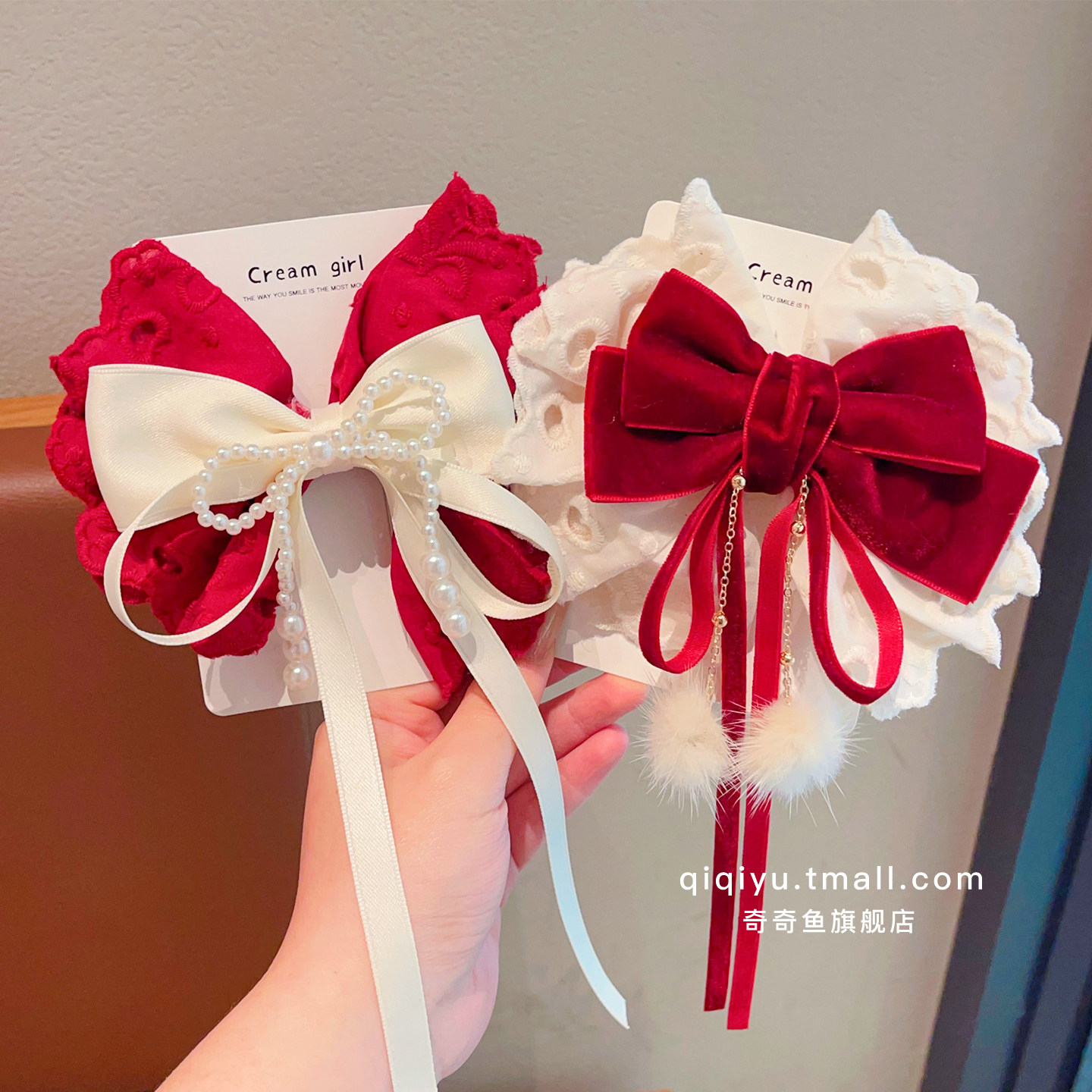 女童流苏飘带发卡过年宝宝后脑勺发夹女孩蝴蝶结头饰儿童新年发饰,童装/婴儿装/亲子装,发饰,淘宝优惠券,粉丝福利购,淘宝优惠卷